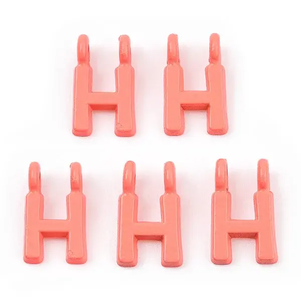 Rack Plating Spray Painted Alloy 2-Loop Link Pendants