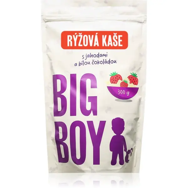 Big Boy Rice Porridge Eko varianta ryžová kaša bez lepku príchuť Strawberries in white chocolate 330 g