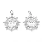 Brass Micro Pave Clear Cubic Zirconia Pendants