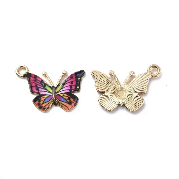 Light Gold Alloy Enamel Pendants