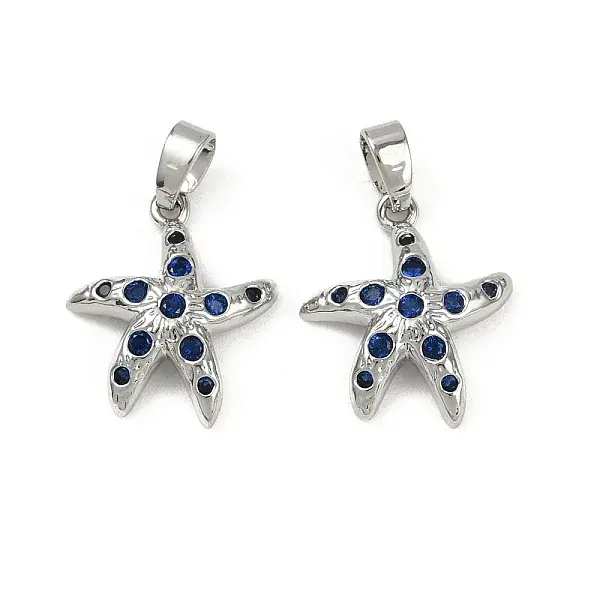 Brass Micro Pave Cubic Zirconia Pendants