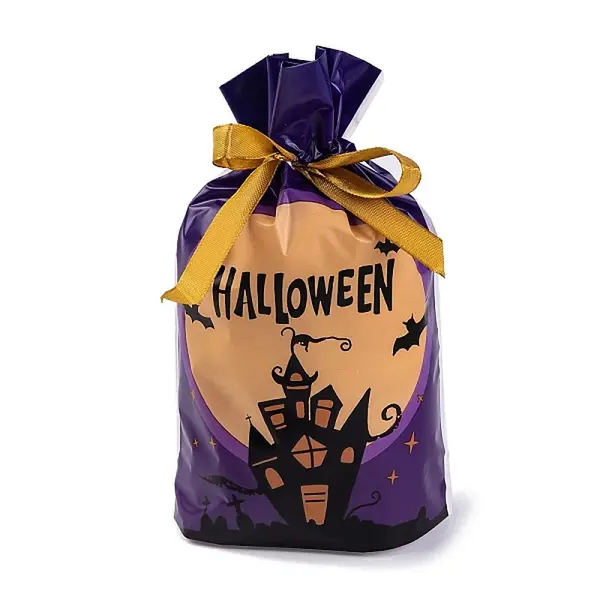 50Pcs Rectangle Halloween Candy Plastic Bags