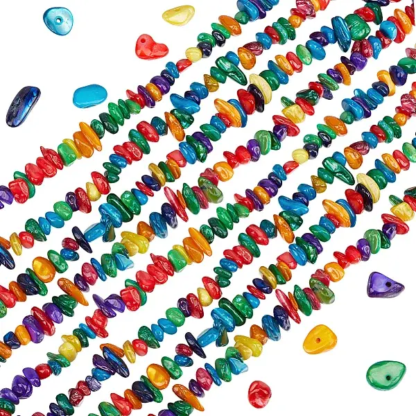 2 Strands Natural Freshwater Shell Dyed Beads Strands