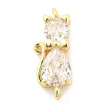 Brass Micro Pave Cubic Zirconia Kitten Links connectors