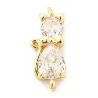 Brass Micro Pave Cubic Zirconia Kitten Links connectors