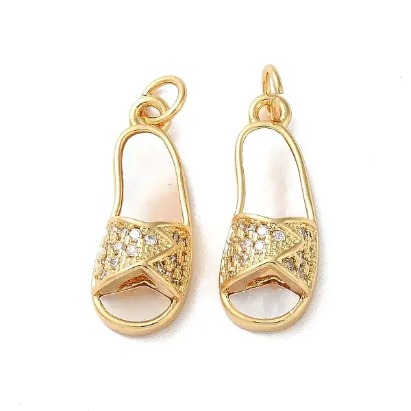 Brass Micro Pave Cubic Zirconia Pendants
