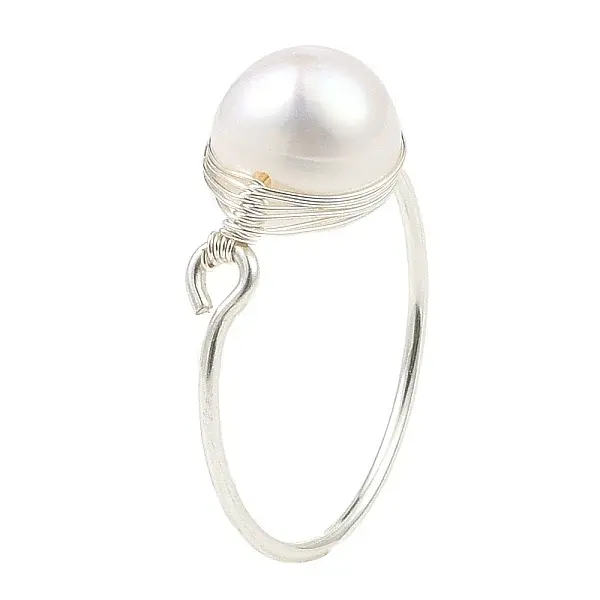 Natural Pearl Braided Bead Finger Ring