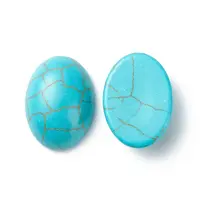 Craft Findings Dyed Synthetic Turquoise Gemstone Flat Back Cabochons