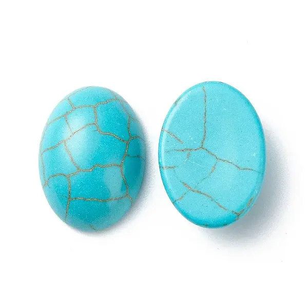 Craft Findings Dyed Synthetic Turquoise Gemstone Flat Back Cabochons