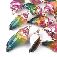 Spray Paint & Electroplate Spiral Shell Pendants