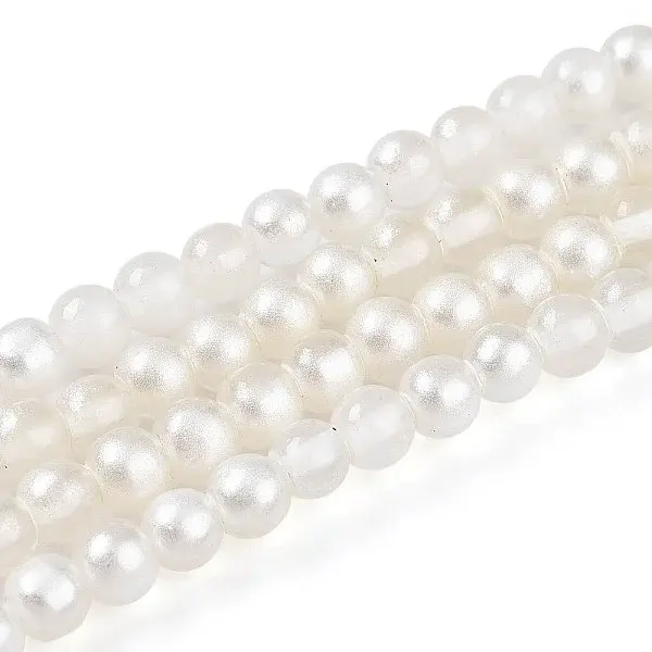 Baking Painted Transparent Glass Beads Strands