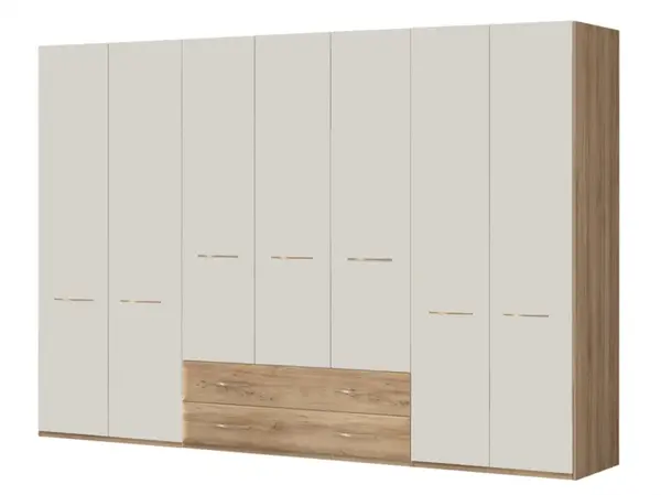 Kombinovaná skříň 7d hagop-ořech pacifik/béžová - s osvětlením