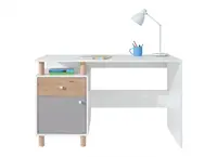 Psací stůl rasmus - bílá/šedá/dub artisan