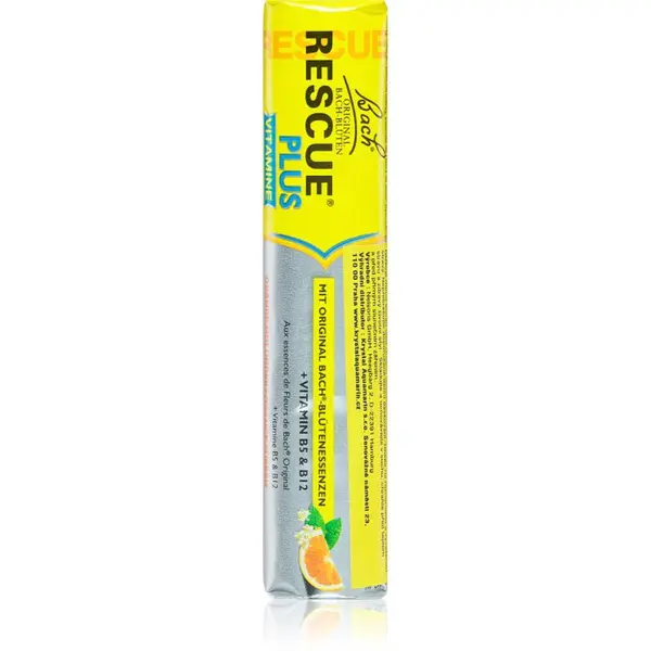 Bach® Flower Remedies RESCUE® Plus + vitamin B5 & B12 ovocné cukríky na podporu duševnej rovnováhy príchuť Orange 10 ks