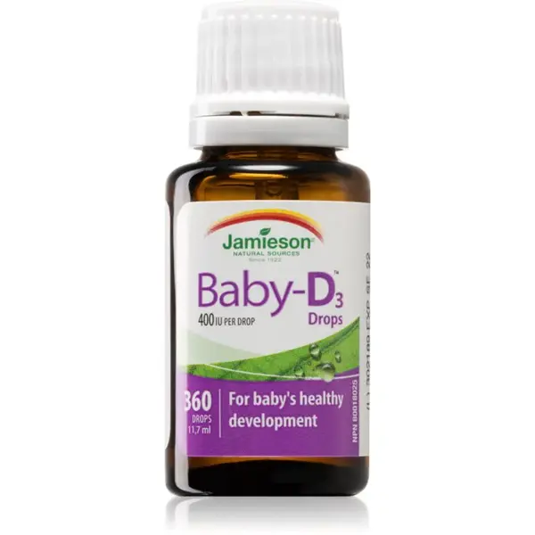 Jamieson Baby Vitamin D3 400 IU kapky pro podporu zdravého vývinu dětí pro děti 11.7 ml