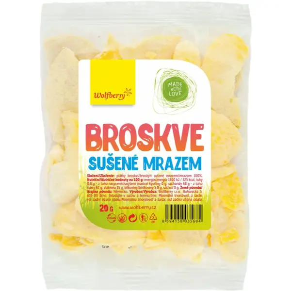 Wolfberry Broskve lyofilizované mrazem sušené ovoce 20 g