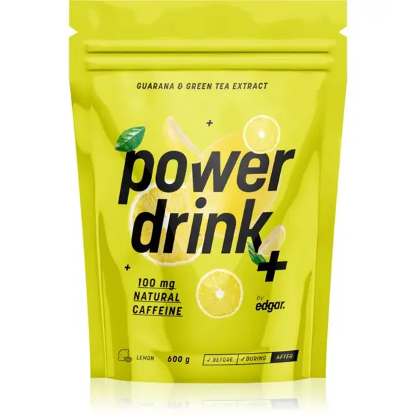 Edgar Power Drink + podpora sportovního výkonu s kofeinem příchuť Lemon 600 g