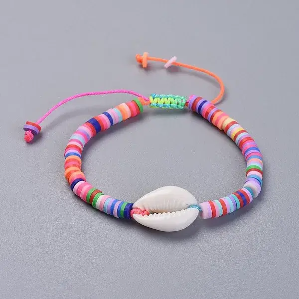 Handmade Polymer Clay Heishi Beads Kids Braided Bracelets