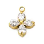 304 Stainless Steel Micro Pave Cubic Zirconia Pendants