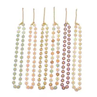 Enamel Daisy Link Chain Necklace