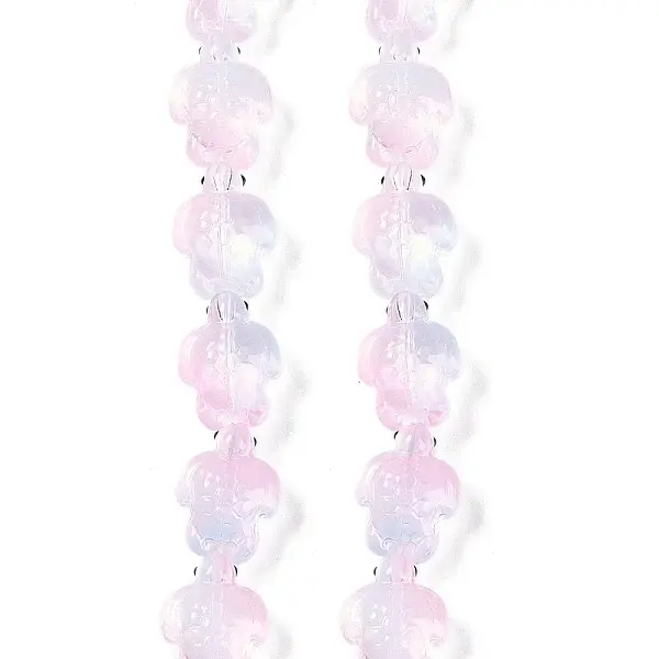 Transparent Glass Enamel Beads Strands