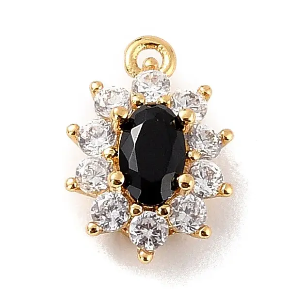 Eco-Friendly Brass Micro Pave Cubic Zirconia Charms