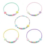 Flower Opaque Acrylic Stretch Kid Necklaces