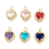 Brass Micro Pave Cubic Zirconia Charms