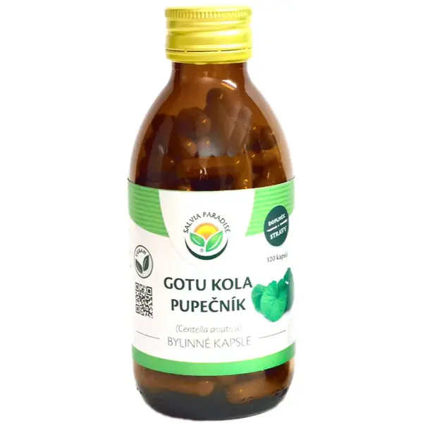 Salvia Paradise Gotu kola bylinné kapsle kapsle pro podporu krevního oběhu a kognitivních funkcí 120 cps