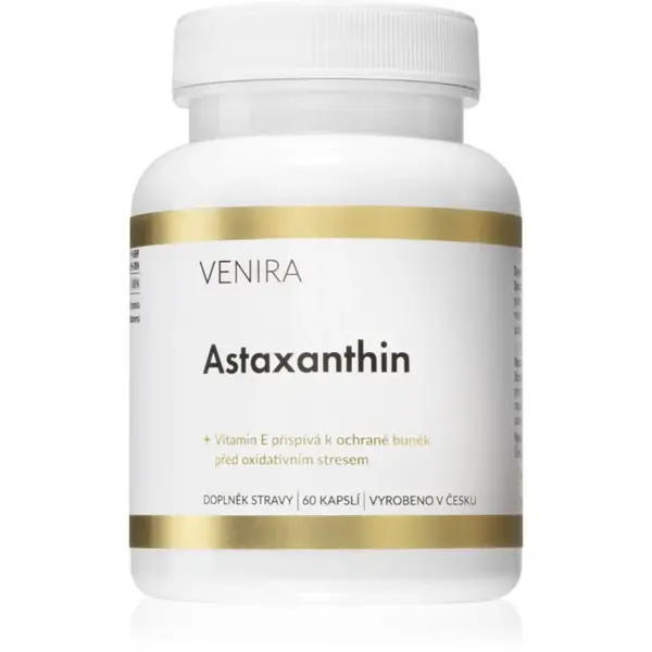 Venira Astaxanthin kapsle pro podporu ochrany buněk před oxidativním stresem 60 cps