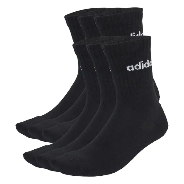 adidas Linear Crew Socks Cushioned Socks 6 Pair Pack S