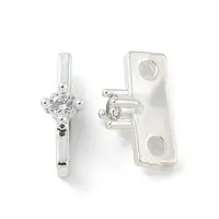 Brass Clear Cubic Zirconia Spacer Bars