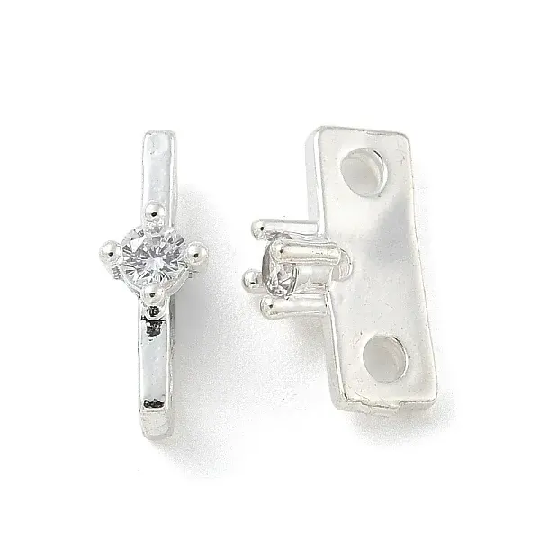 Brass Clear Cubic Zirconia Spacer Bars