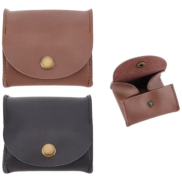 2Pcs 2 Colors Rectangle Cowhide Multipurpose Makeup Bags