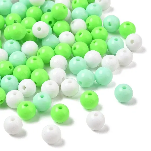 100pcs 3 Colors Opaque Acrylic Beads