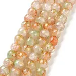 Baking Paint Crackle Glass Bead Strands