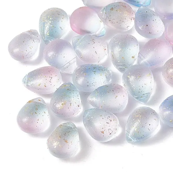 Two Tone Transparent Spray Painted Glass Beads