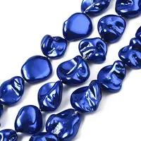 Electroplated Natural Freshwater Shell Beads
