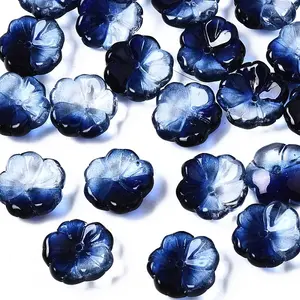 Transparent Spray Painted Glass Beads