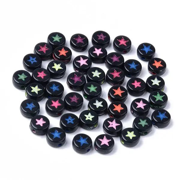 Opaque Black Acrylic Beads