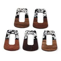 Opaque Resin & Walnut Wood Pendants