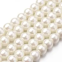 Eco-Friendly Dyed Glass Pearl Round Bead Strands