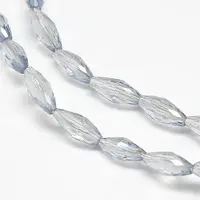 Electroplate Crystal Glass Rice Beads Strands