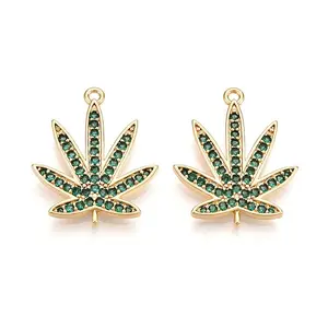 Brass Micro Pave Cubic Zirconia Pendants