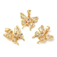 Brass Micro Pave Cubic Zirconia Pendants