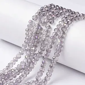 Electroplate Transparent Glass Beads Strands