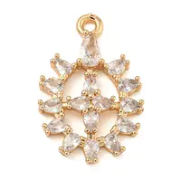 Brass Micro Pave Clear Cubic Zirconia Pendants