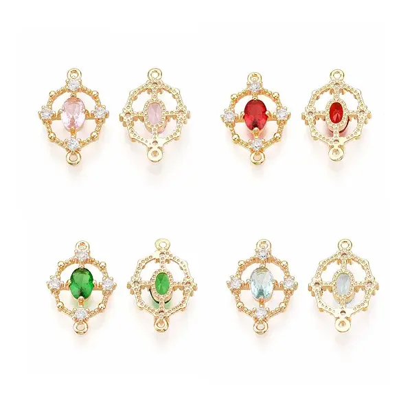 Brass Cubic Zirconia Links