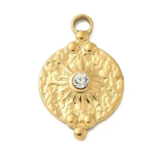 304 Stainless Steel Rhinestone Pendants
