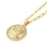 Brass Micro Pave Clear Cubic Zirconia Pendant Necklaces for Women